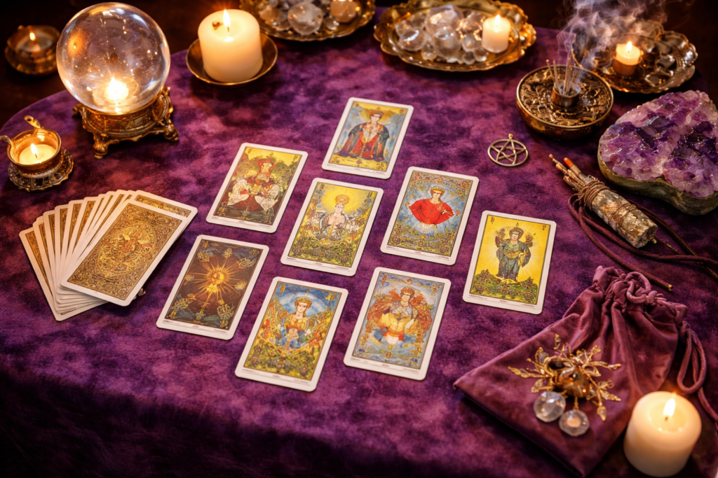 lectura de tarot en mesa mística (2)